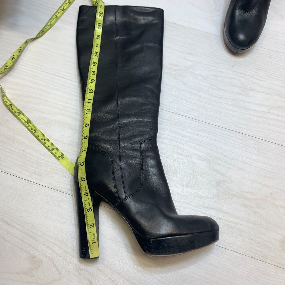 Michael Kors Lesly High-Heel Platform Tall Boots Women's Size 10M Black Leather - Picture 15 of 16